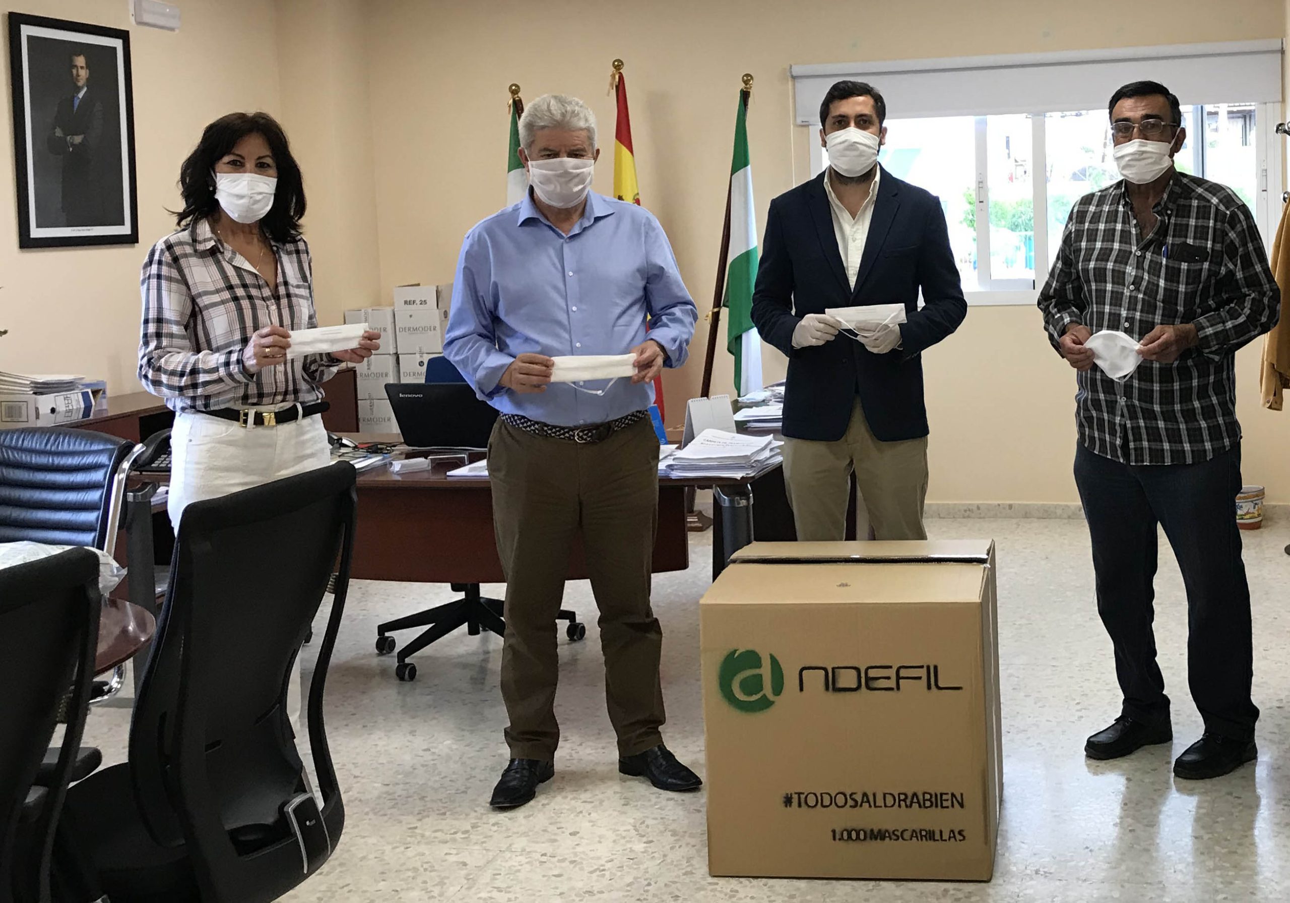 Andefil realiza una donación de 1.000 mascarillas al Ayto. de Santiponce